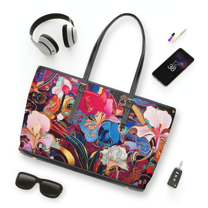 Ethereal Irises PU Leather Shoulder Bag