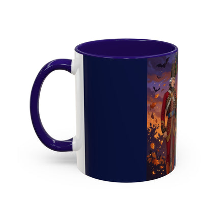🎃💙 The Pumpkin Lantern Courtship Colorful Mug – Romantic Halloween Elegance