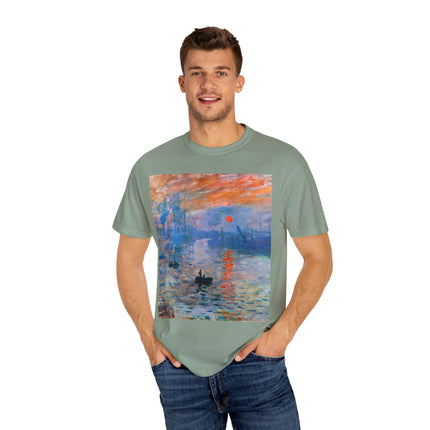 Sunrise by Claude Monet Unisex Garment-Dyed T-shirt