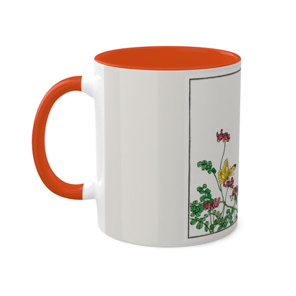 Butterflies and flower illustration by Morimoto Toko Colorful Mugs, 11oz