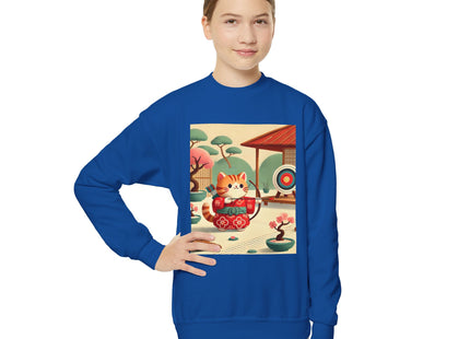 Archer Kitten in the Zen Garden Youth Crewneck Sweatshirt