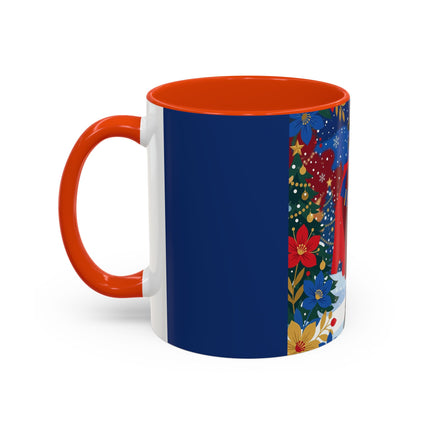 🎭❄️ The Christmas Masquerade Lady Colorful Mug – Art Deco Holiday Fantasy
