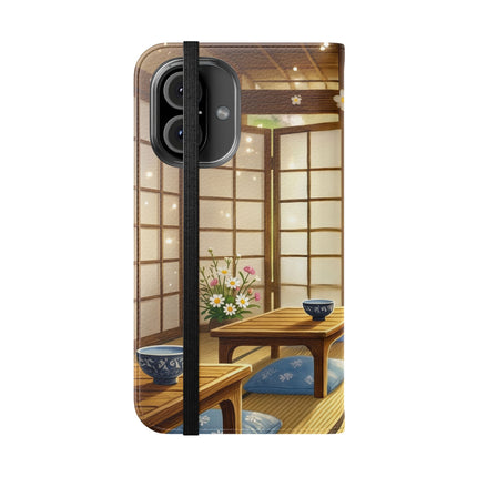 🐱🍵 Playful Kitten in the Tea Room Flip Case – Curious Charm & Cozy Whimsy