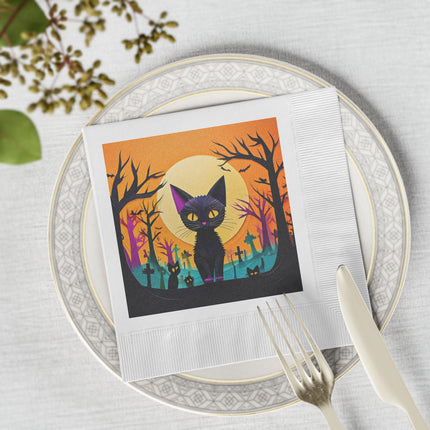 Phantom Parade White Coined Napkins
