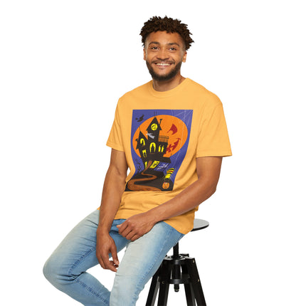 Halloween Night at the Haunted House Unisex Garment-Dyed T-shirt