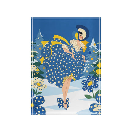 💙🌼 The Bluebell Christmas Promenade Acrylic Art Block – Art Deco Holiday Fantasy