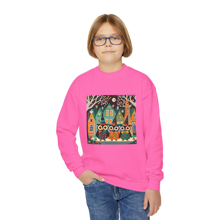 Night of the Trick-or-Treating Owlets Youth Crewneck Sweatshirt
