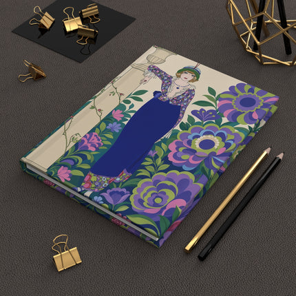 💜🌸 The Enchanted Violet Garden Elegance Hardcover Journal – Art Deco Floral Fashion