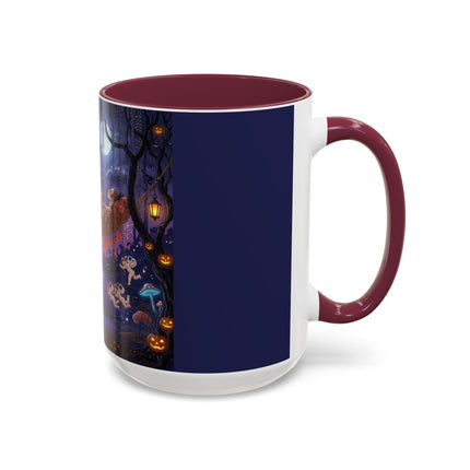 🌙🎃 Moonlit Mischief In The Pumpkin Grove Colorful Mug – Whimsical Halloween Fantasy