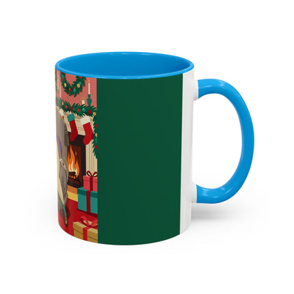 🖤🔥 The Lady Of The Christmas Hearth Colorful Mug – Art Deco Holiday Elegance