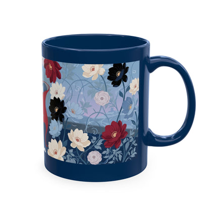 💌🌺 The Lady Of The Scattered Love Letters Ceramic Mug – Art Deco Romantic Elegance