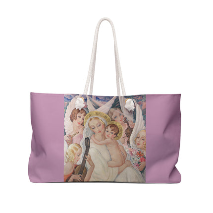 Madonna with Child surrounded by musical angels by Gerda Wegener Weekender Bag