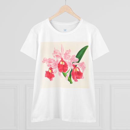 Cattleya gigas by Jean Jules Linden Women's Midweight Cotton Tee