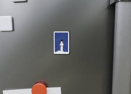 Snowman in Falling Snow Die-Cut Magnets (5 Sizes)