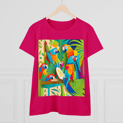 Colorful Macaws Women's Midweight Cotton Tee