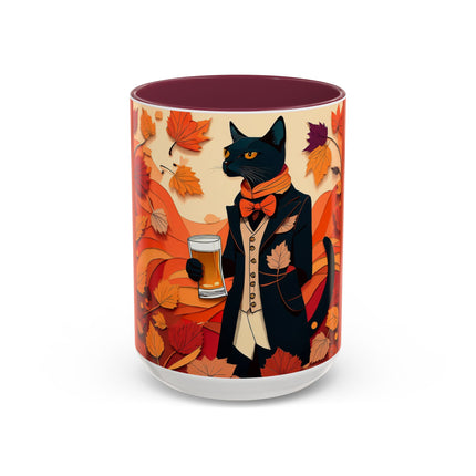 Siamese Cat at an Autumn Harvest Fair Colorful Mugs (11oz, 15oz)