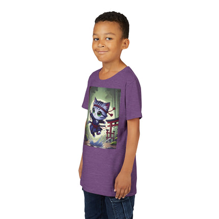 Moonlit Samurai Kitty Youth Short Sleeve Tee