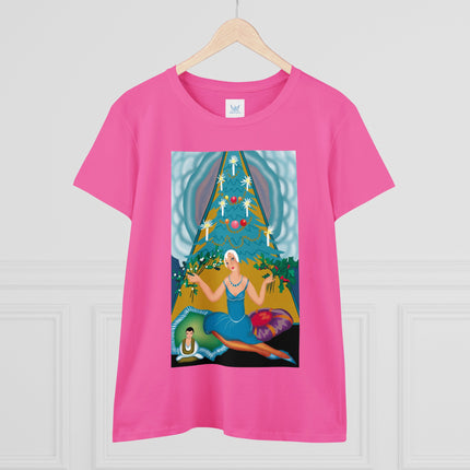 Art Deco Christmas Elegance Women's Midweight Cotton Tee
