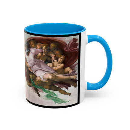 The Creation of Adam by Michelangelo Buonarroti Colorful Mugs (11oz, 15oz)