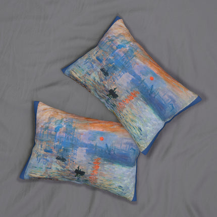 Sunrise by Claude Monet Spun Polyester Lumbar Pillow