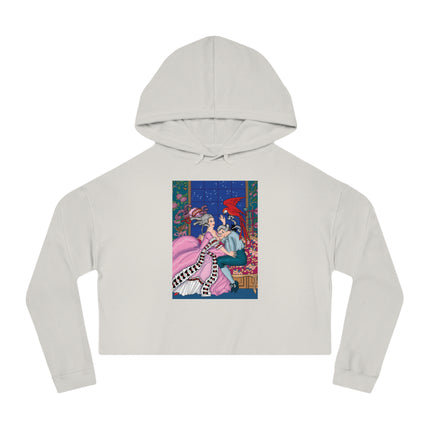The Jealous Parrot by George Barbier Women’s Cropped Hooded Sweatshirt