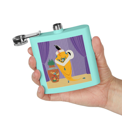 Golden Robe Flask – Elegant Drama & Timeless Sophistication