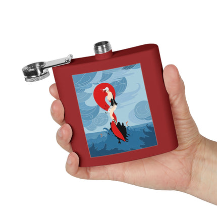 Siren of the Waves Stainless Steel Flask – Dramatic Sea Power & Bold Elegance