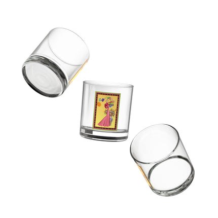 Elegant Holiday Woman with Gifts Rocks Glass, 10oz