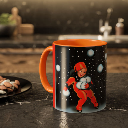 A Festive Snowball Toss Colorful Mugs (11oz, 15oz)