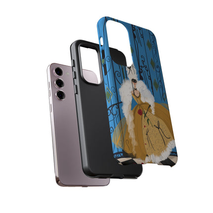 🎭🌹 The Lady At The Masquerade Gates Phone Case – Art Deco Fashion Illustration