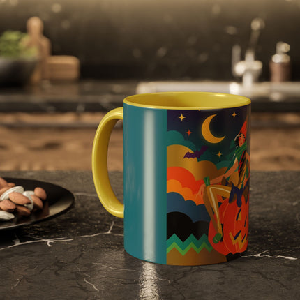 🌙🎃 The Witch Of Crescent Moon Pumpkin Colorful Mug – Colorful Halloween Charm