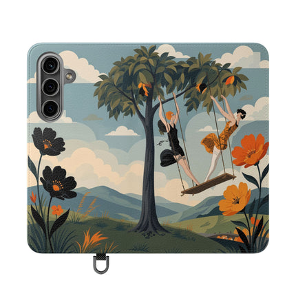 🌳🌺 The Ladies Of The Garden Swing Flip Case – Art Deco Floral Adventure