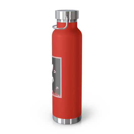 The Enchanting White Terrier with a Red Bow Copper Vacuum Insulated Bottle, 22 oz