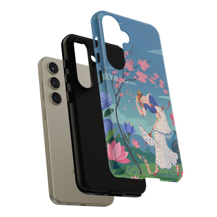 🌸☂️ The Lady Of The Falling Blossoms Phone Case – Art Deco Garden Whimsy