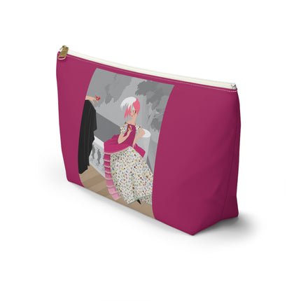 The Red Bird Cosmetic Bag – Graceful Storybook Charm & Quiet Mystery