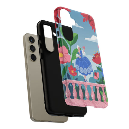 🌺🪭 The Lady Of The Grand Flower Terrace Phone Case – Art Deco Garden Elegance