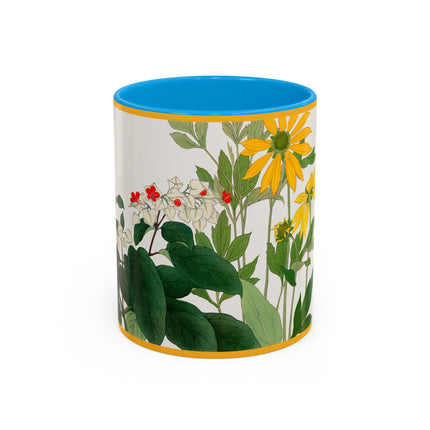 Clerodendrum & Rudbeckia Flower by Tanigami Kônan Colorful Mugs (11oz, 15oz)