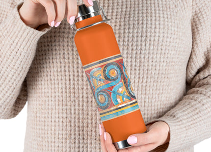 Reproduction of S-Spiral Frieze by Emile Gilliéron Copper Vacuum Insulated Bottle, 22oz