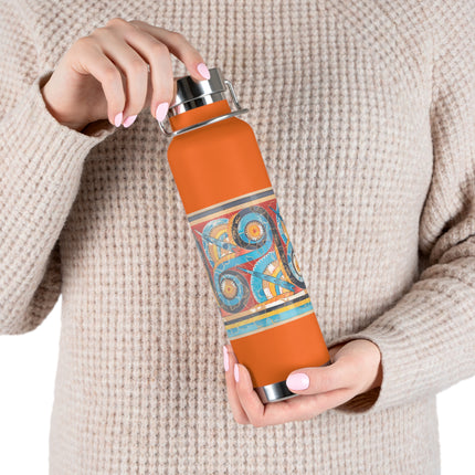 Reproduction of S-Spiral Frieze by Emile Gilliéron Copper Vacuum Insulated Bottle, 22oz