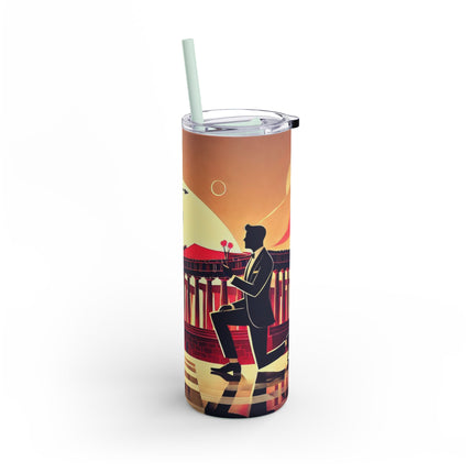 Art Deco Valentine's Romance Skinny Matte Tumbler, 20oz