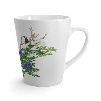 Peonies and Birds by Okamoto Shuki Latte Mug