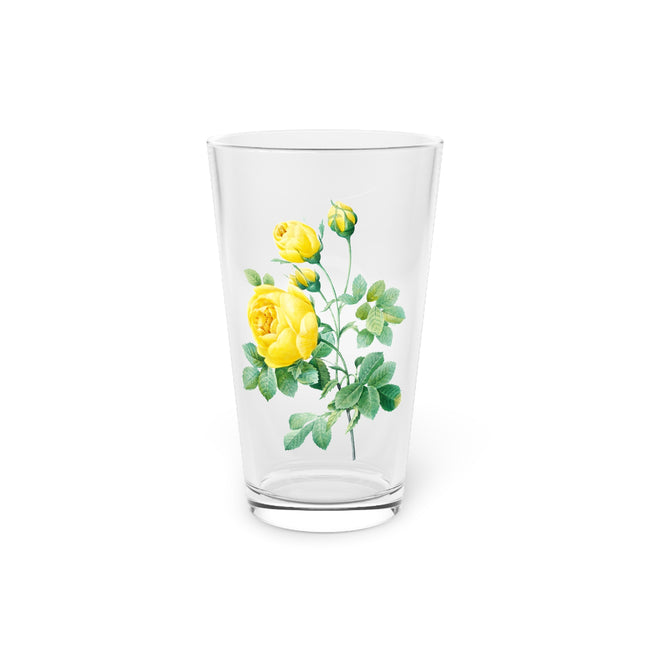 Yellow Rose Botanical Illustration by Pierre-Joseph Redouté Glass, 16oz
