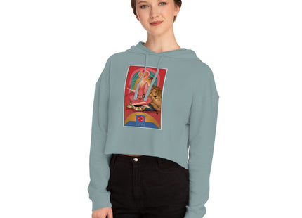 July & Ruby (from the Gem Series) by Sofia Chiostri Women’s Cropped Hooded Sweatshirt