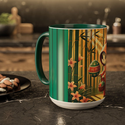 Geisha Kitten’s Easter Stroll Colorful Mugs (11oz, 15oz)