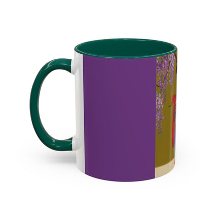 Wisteria Elegance Colorful Mug (11oz, 15oz) – Floral Beauty, Kimono Art & Timeless Grace
