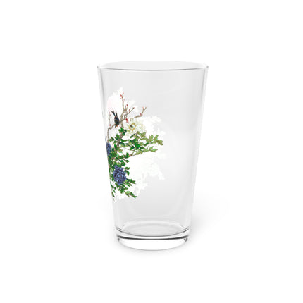 Peonies and Birds Glass, 16oz