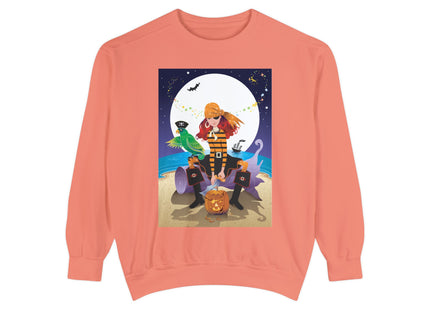 Moonlit Pirate Halloween Unisex Garment-Dyed Sweatshirt