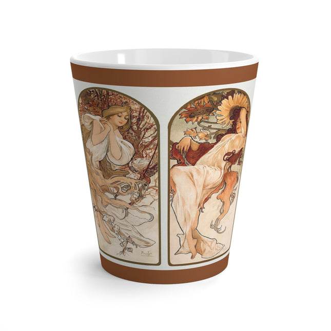 The Seasons by Alphonse Maria Mucha Latte Mug