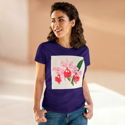 Cattleya gigas by Jean Jules Linden Women's Midweight Cotton Tee