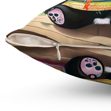 Baby Panda Spun Polyester Square Pillow